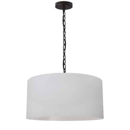 Dainolite 1Lt Braxton Medium Pendant, Wht Shade, Blk BXN-M-BK-790